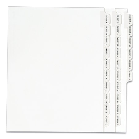 Tab Legal Exhibit Index Dividers A-Z, PK25